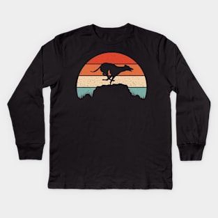 Greyhound Dog Sunset Kids Long Sleeve T-Shirt